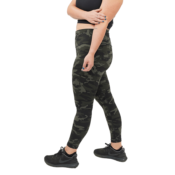 Carbon Black Camouflage Compression Lycra Leggings for Woman